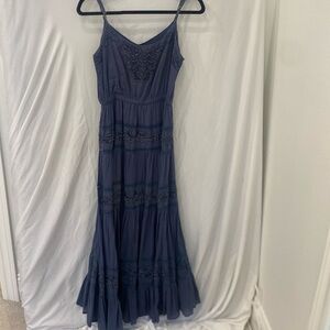Love the Label Dress beaded blue maxi dress sz small